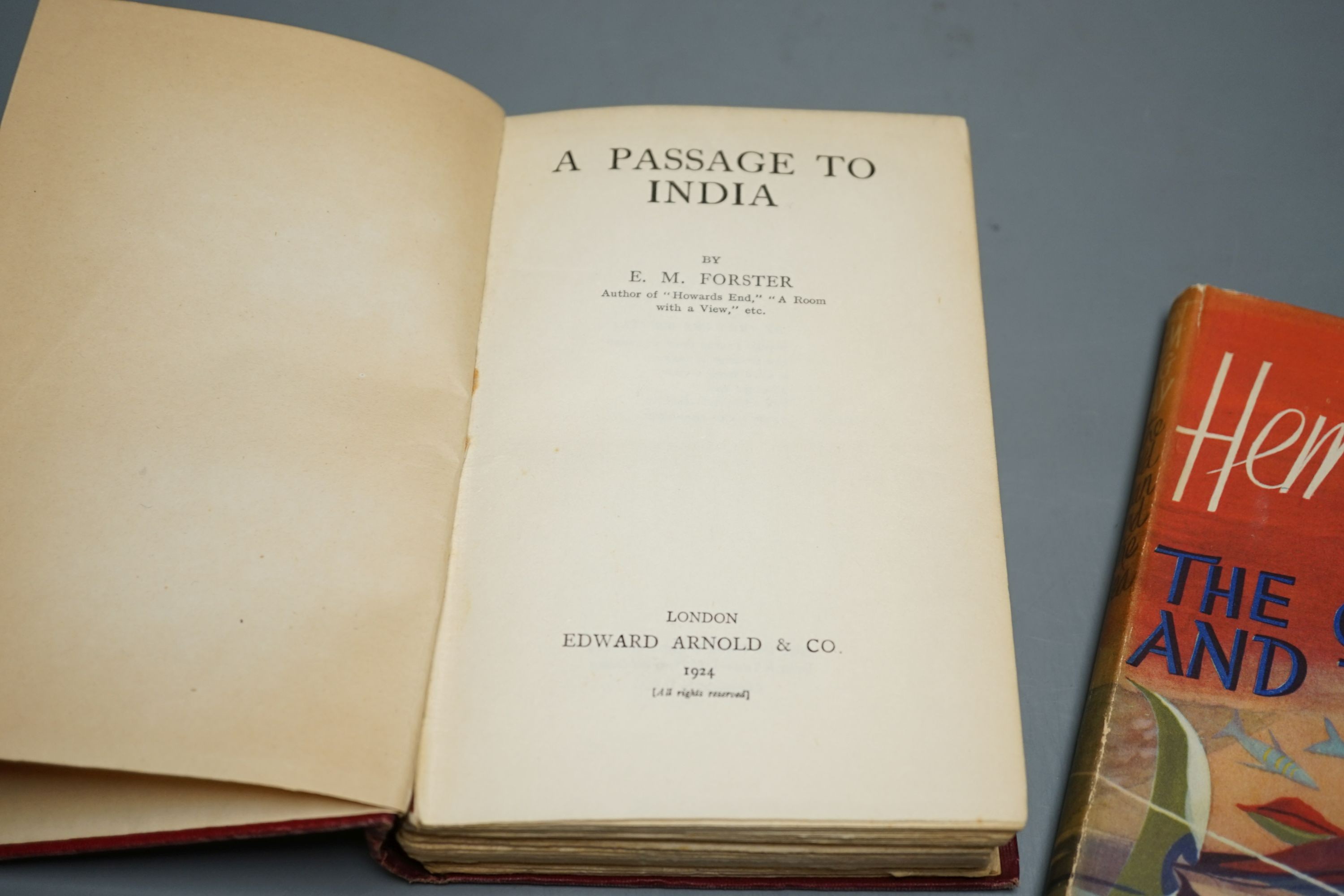 A passage to India, EM Forester and The old man and the sea, Ernest Hemingway, 2 vols.